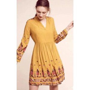 Anthropologie Floreat Raella Embroidered Dress Size M